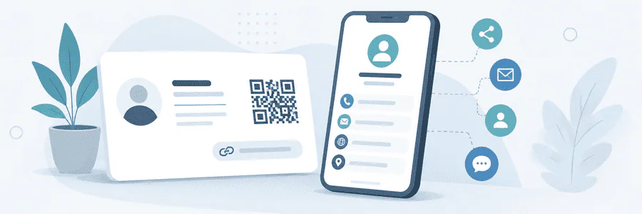 QR-kod på en anställds visitkort