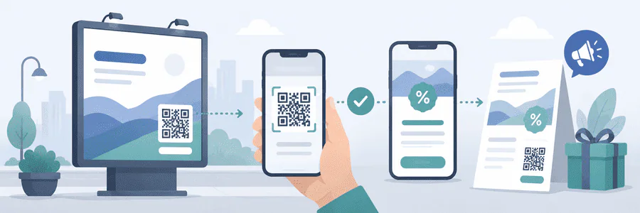 QR-kod i utomhusreklam och trycksaker